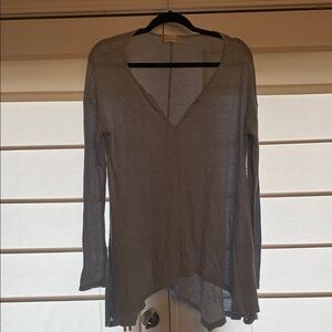 Light Blue Sheer Long Sleeve Top